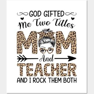 Leopard I Have Two Titles Mom Teacher Mothers Day Womens Posters and Art